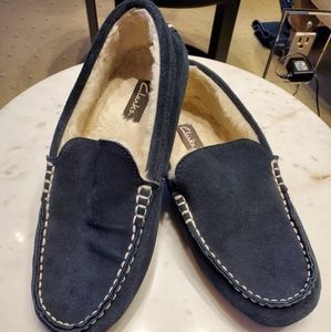 Clarks navy mens slippers size 11m